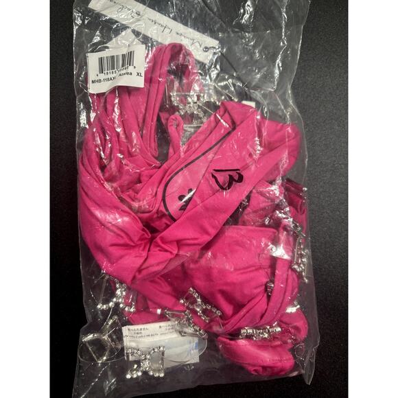 Monica Hansen Beachwear NWT Shine Like A Diamond Bikini‎ Set in Azalea XL - Picture 5 of 5